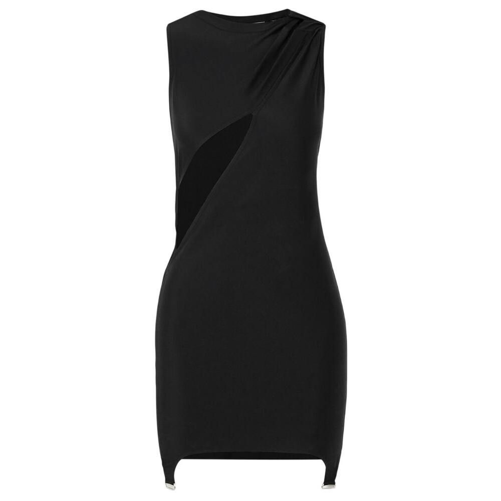 Courreges Sleek Black Twisted Cutout Mini Dress Size Large